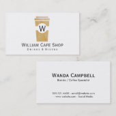 Koffie | Vooruitgang (bruine textuur II) Visitekaartje (Voorkant / Achterkant)