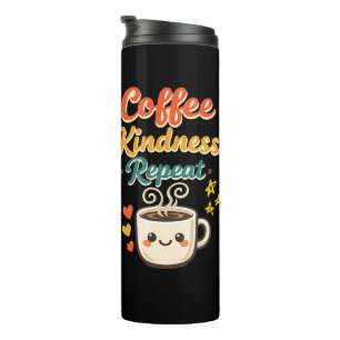 Koffie Vriendelijkheid Herhaal Schattig Retro Roes Thermosbeker