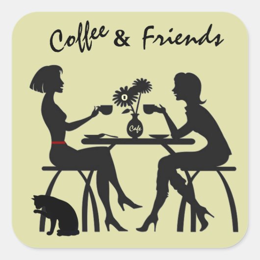 Koffie & Vrienden Cadeau en Envelop Stickers (Voorkant)