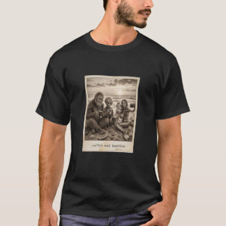 Koffie Vriendinnen Bigfoot Alien Strand T-shirt