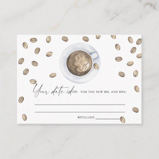 Koffie Vrijgezellenfeest Datum nacht ideeën Datum Informatiekaartje (Voorkant)