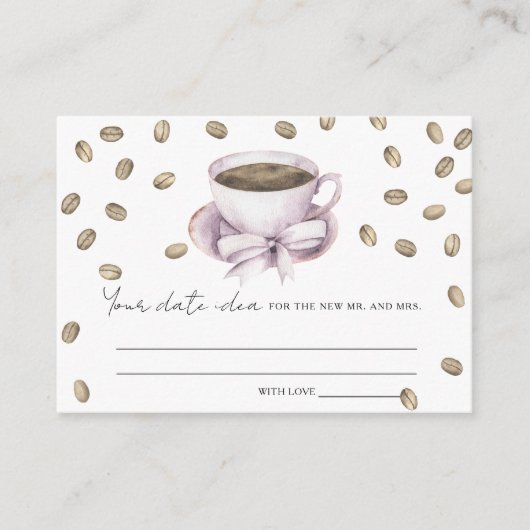 Koffie Vrijgezellenfeest Datum nacht ideeën Datum  Informatiekaartje (Voorkant)