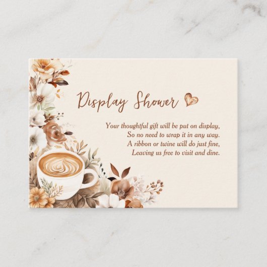 Koffie Vrijgezellenfeest Display Douche Behuizing  Informatiekaartje (Voorkant)