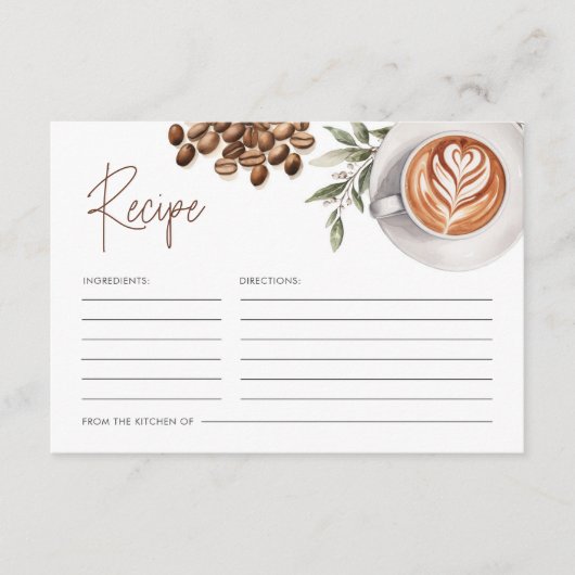 Koffie Vrijgezellenfeest - Liefde is brouwen Recep Informatiekaartje (Voorkant)