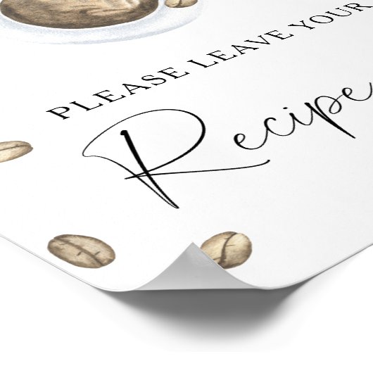 Koffie vrijgezellenfeest Uw receptenkaart hier Poster (Hoek)