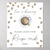 Koffie vrijgezellenfeest Uw receptenkaart hier Poster (Voorkant)