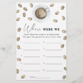 Koffie vrijgezellenfeest Waar waren we spel (Voorkant)