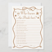 Koffie Vrijgezellenfeest Wie kent de bruid beste s Kaart (Voorkant)