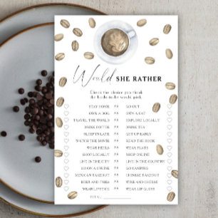 Koffie vrijgezellenfeest Zou ze liever spel