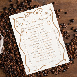 Koffie Vrijgezellenfeest zou ze liever spel Kaart