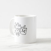 Koffie Vrouw Liefde Monogram Mok (Voorkant links)