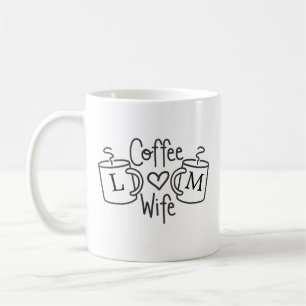 Koffie Vrouw Liefde Monogram Mok