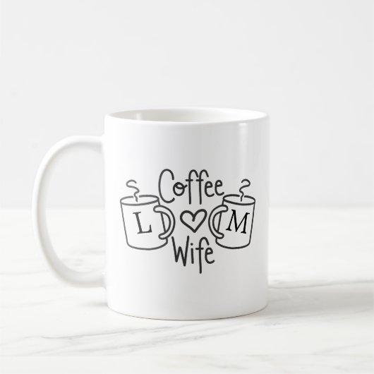 Koffie Vrouw Liefde Monogram Mok (Links)