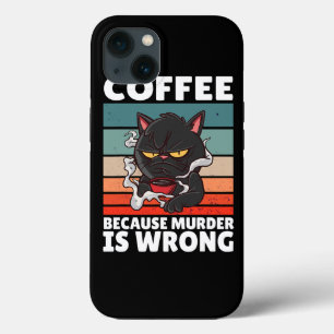  koffie, want moorden is fout, zwart komt Case-Mate iPhone case