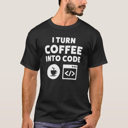 Koffie webontwikkelaar naar code t-shirt (Voorkant)