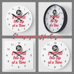 Koffie, wees sterk, één slok per keer grote klok