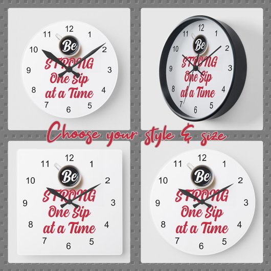 Koffie, wees sterk, één slok per keer grote klok