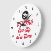 Koffie, wees sterk, één slok per keer grote klok (Hoek)