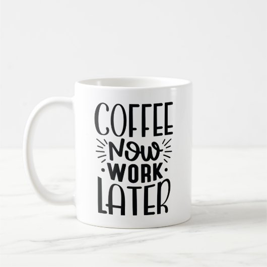Koffie werkt nu later koffiemok (Links)