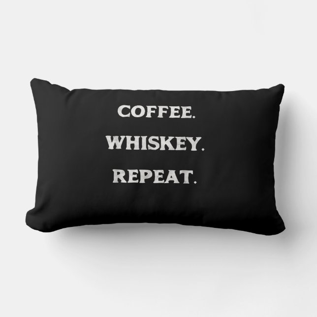 Koffie Whiskey herhalen Kussen (Voorkant)