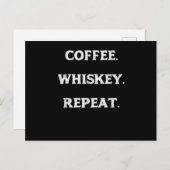 Koffie Whisky Herhaal Briefkaart (Voorkant / Achterkant)