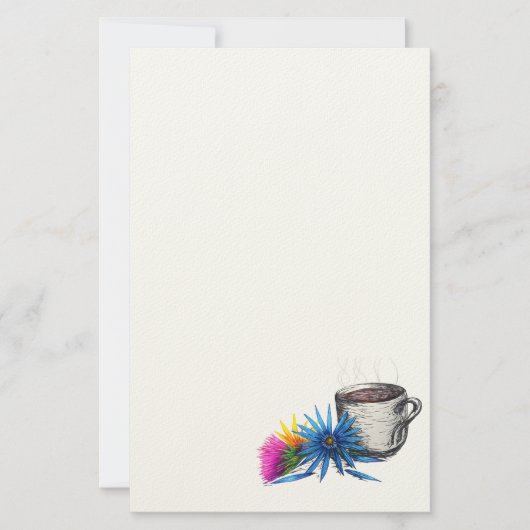 Koffie & Wilde Bloemen Briefpapier (Voorkant)