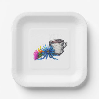 Koffie & Wilde Bloemen Papieren Bordje