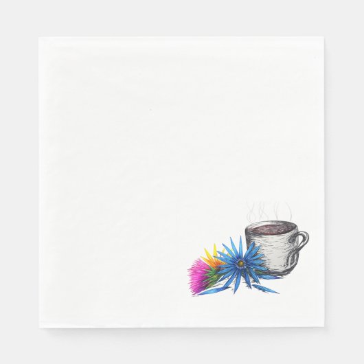 Koffie & Wilde Bloemen Servet (Voorkant)