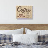 Koffie-winkel in winkel, gebarentaal canvas afdruk (Insitu (Slaapkamer))