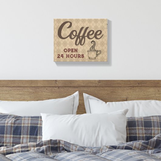 Koffie-winkel in winkel, gebarentaal canvas afdruk (Insitu (Slaapkamer))