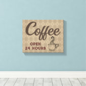 Koffie-winkel in winkel, gebarentaal canvas afdruk (Insitu (Houten vloer))