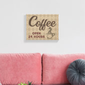 Koffie-winkel in winkel, gebarentaal canvas afdruk (Insitu (Woonkamer))