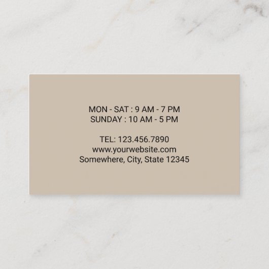 Koffie Winkel Plain Beige Klant Loyalty (Achterkant)