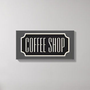 Koffie winkel teken Canvas Afdruk