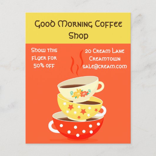 Koffie Winkelcafé-reclame Flyer (Voorkant)