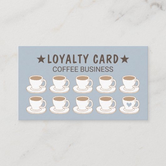 Koffie Winkelen koffiestjes Stustblauw koffie Loya Klantenkaartje (Voorkant)