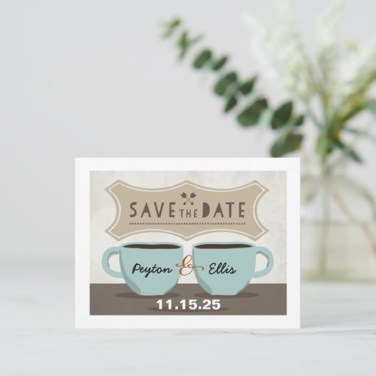 Koffie Winkelen Opslaan Datum Briefkaart (Staand voorkant)