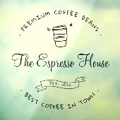 Koffie Winkelen Professional Cafe Logo Boho Busine Raamsticker (Vel 3)