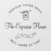 Koffie Winkelen Professional Cafe Logo Boho Busine Raamsticker (Vel)