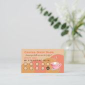 Koffie-winkelpeach-logo's Klantenkaartje (Staand voorkant)