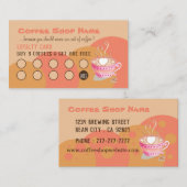 Koffie-winkelpeach-logo's Klantenkaartje (Voorkant / Achterkant)