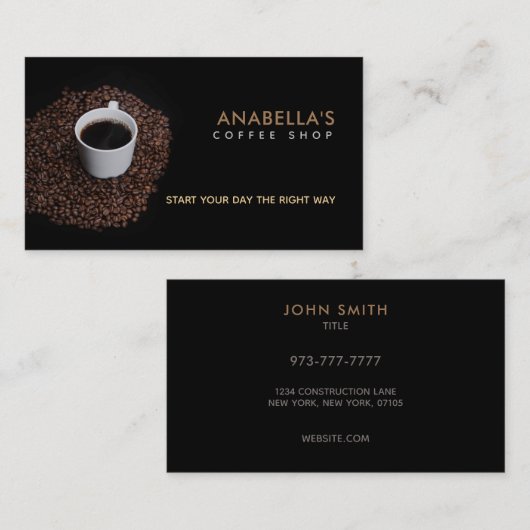 Koffie Winkelslogans Visitekaartjes (Voorkant / Achterkant)