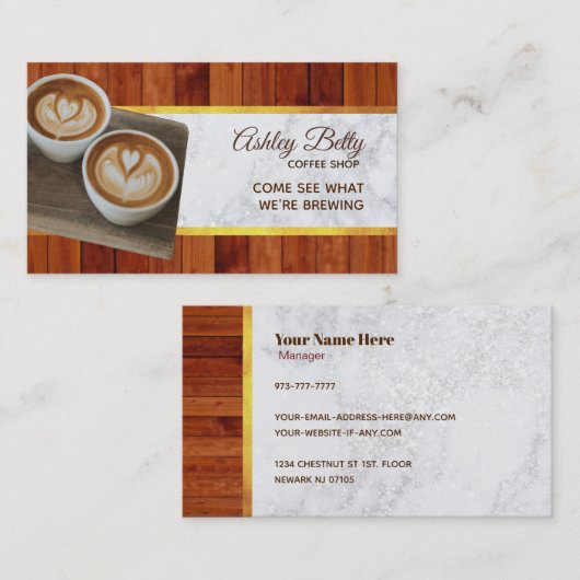 Koffie Winkelslogans Visitekaartjes (Voorkant / Achterkant)