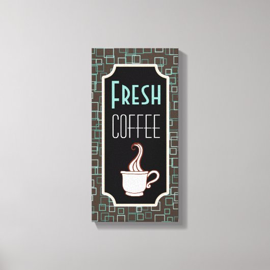 Koffie-winkelwand - Kunstbord Canvas Afdruk (Voorkant)