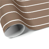 Koffie Wit Dune Horizontale Strepen Cadeaupapier (Rol Hoek)