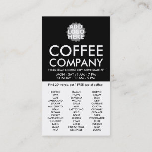koffie woord zoeken KRIJGEN EEN GRATIS CUP Klantenkaartje