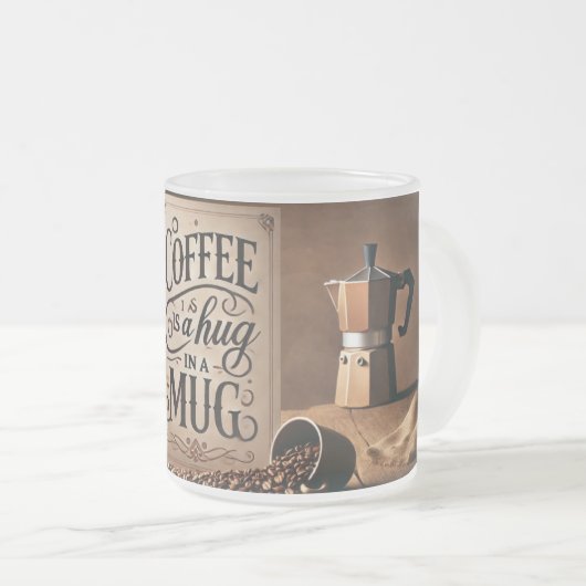 Koffie wordt geknuffeld in een mok (Voorkant rechts)