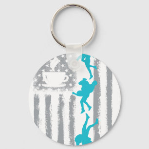 koffie worstelen - Vintage USA Amerikaanse Vlag vo Sleutelhanger