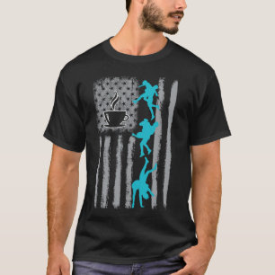 koffie worstelen - Vintage USA Amerikaanse Vlag vo T-shirt