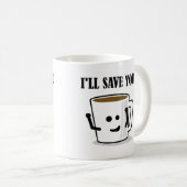 Koffie Zal Je Redden Grappige Mok of Reisbeker (Voorkant rechts)